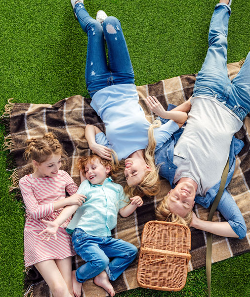 Family picnic on Super Soft Artificial grass